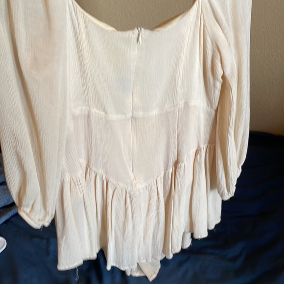 cream corset romper dress - Picture 4 of 4